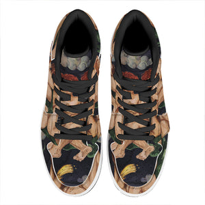 Watercolor Gemini Zodiac Sign Print High Top Leather Sneakers