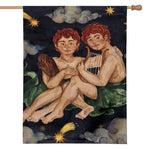 Watercolor Gemini Zodiac Sign Print House Flag