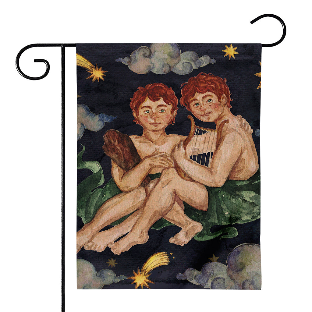 Watercolor Gemini Zodiac Sign Print House Flag