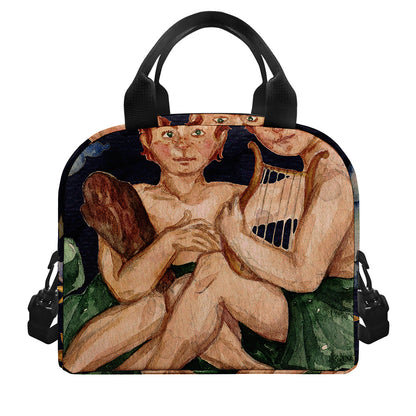 Watercolor Gemini Zodiac Sign Print Insulated Lunch Bag