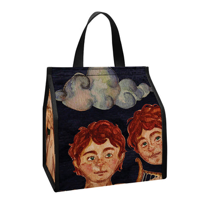 Watercolor Gemini Zodiac Sign Print Insulated Lunch Tote