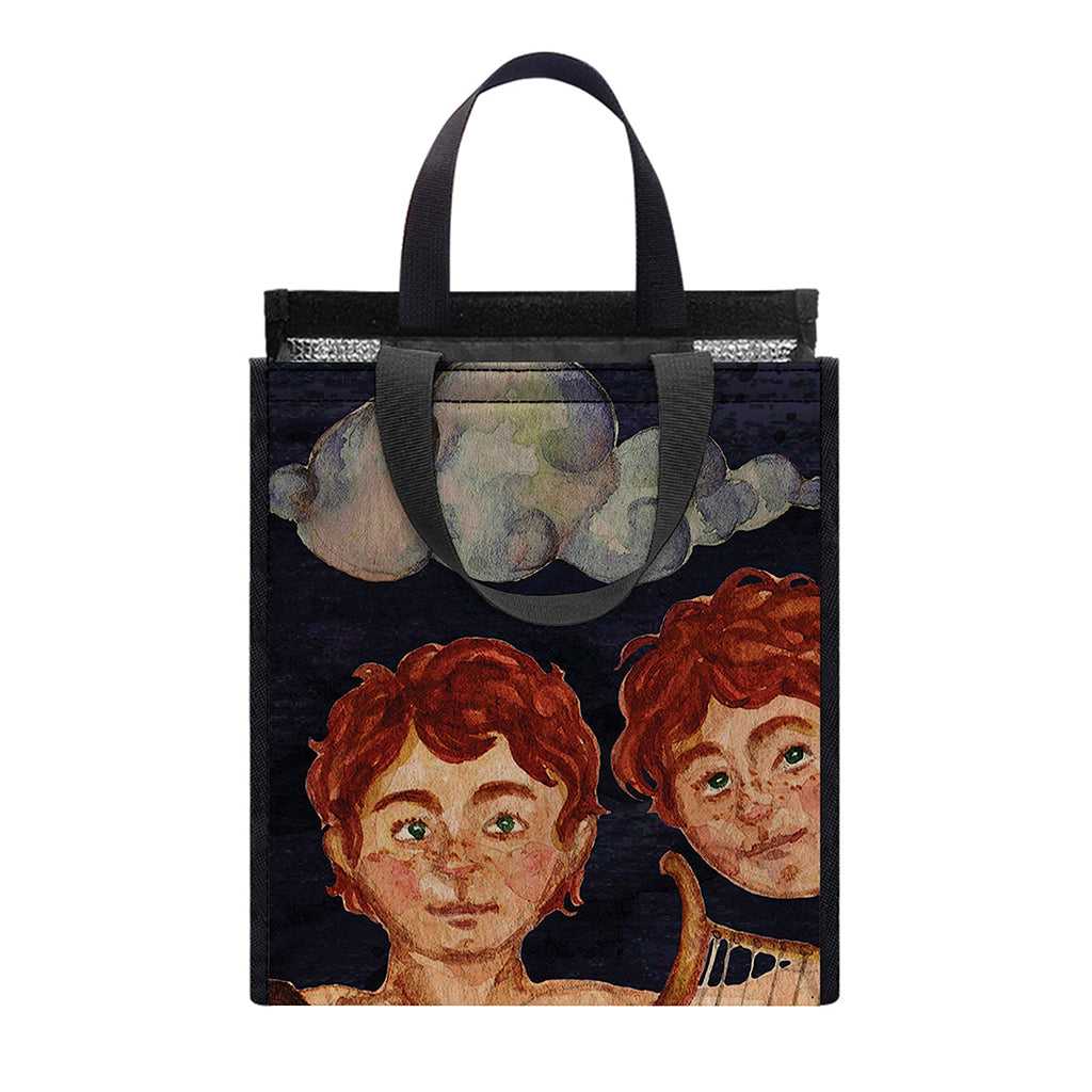 Watercolor Gemini Zodiac Sign Print Insulated Lunch Tote