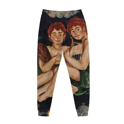 Watercolor Gemini Zodiac Sign Print Jogger Pants