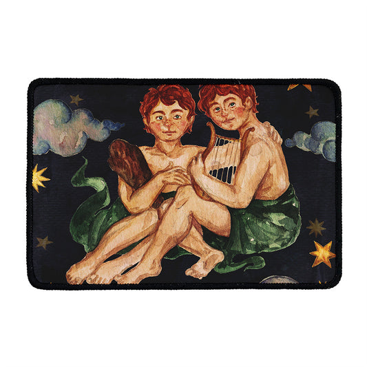 Watercolor Gemini Zodiac Sign Print Kitchen Mat
