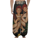 Watercolor Gemini Zodiac Sign Print Lantern Pants