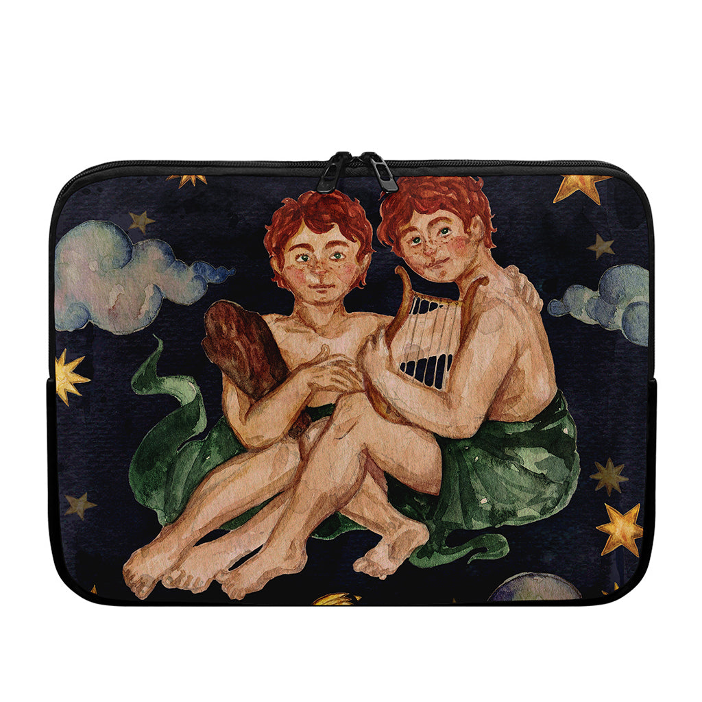 Watercolor Gemini Zodiac Sign Print Laptop Sleeve