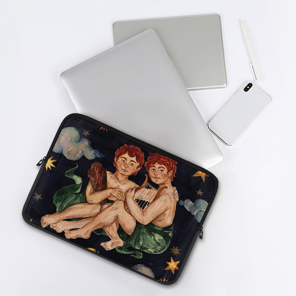 Watercolor Gemini Zodiac Sign Print Laptop Sleeve