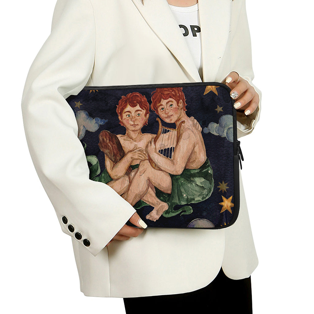 Watercolor Gemini Zodiac Sign Print Laptop Sleeve