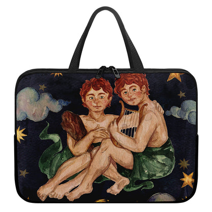Watercolor Gemini Zodiac Sign Print Laptop Sleeve With Handle