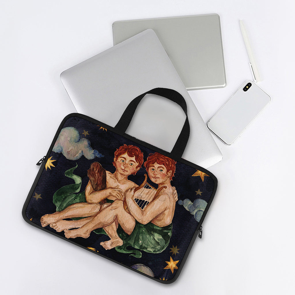Watercolor Gemini Zodiac Sign Print Laptop Sleeve With Handle