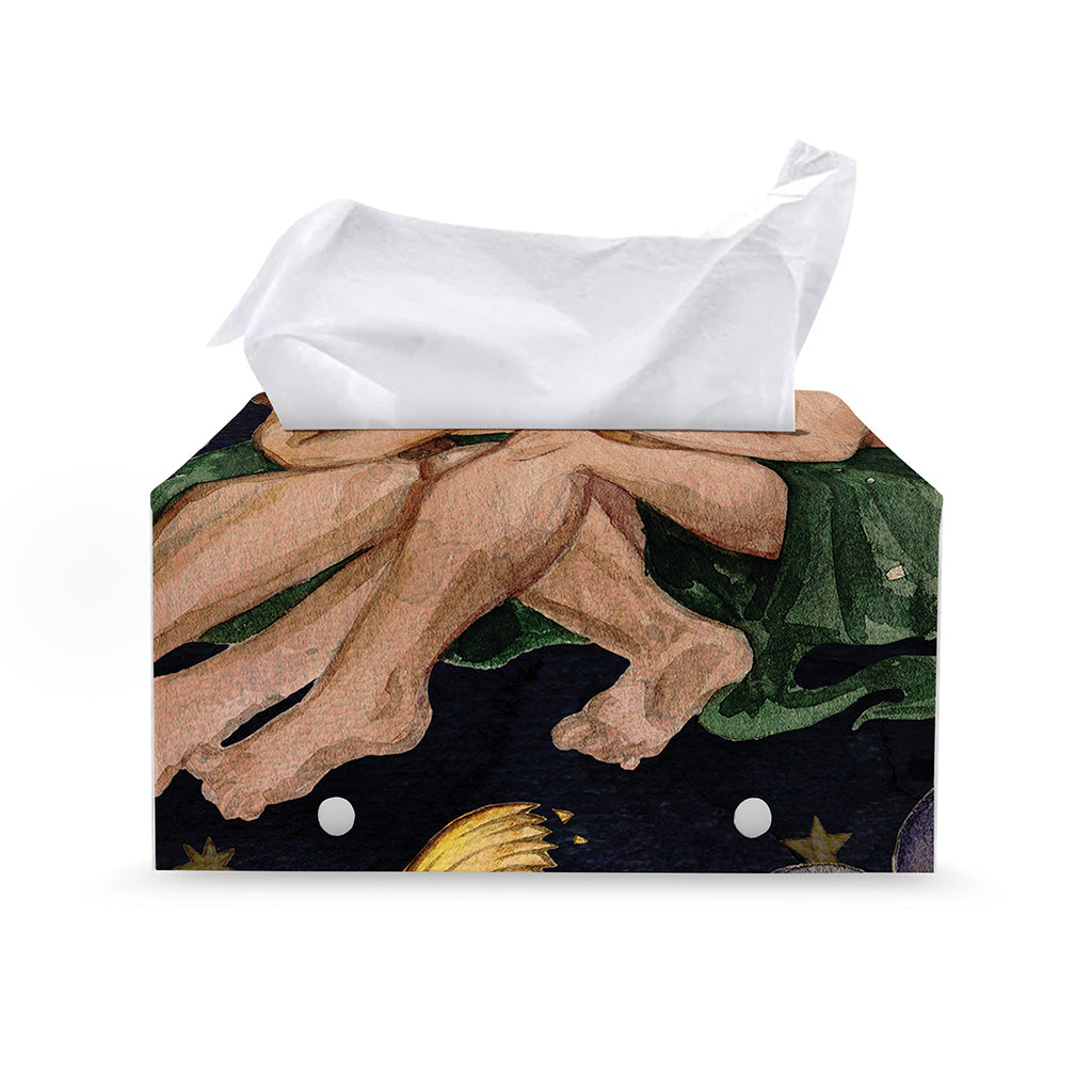 Watercolor Gemini Zodiac Sign Print Leather Tissue Box Cover