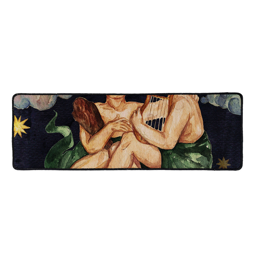 Watercolor Gemini Zodiac Sign Print Long Kitchen Mat