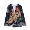 Watercolor Gemini Zodiac Sign Print Long Sleeve Short Coat