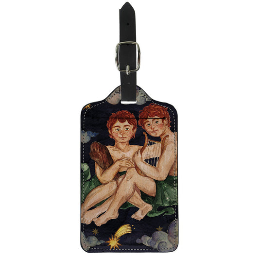 Watercolor Gemini Zodiac Sign Print Luggage Tag