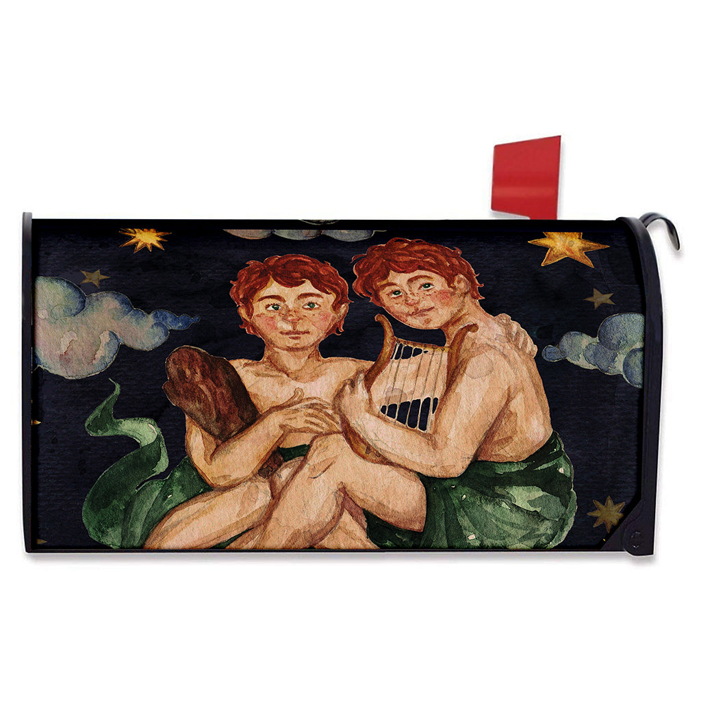 Watercolor Gemini Zodiac Sign Print Mailbox Cover