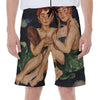 Watercolor Gemini Zodiac Sign Print Men's Beach Shorts