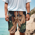 Watercolor Gemini Zodiac Sign Print Men's Cargo Shorts