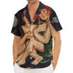 Watercolor Gemini Zodiac Sign Print Men's Deep V-Neck Shirt