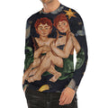 Watercolor Gemini Zodiac Sign Print Men's Long Sleeve Rash Guard