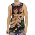 Watercolor Gemini Zodiac Sign Print Men's Muscle Tank Top