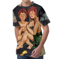Watercolor Gemini Zodiac Sign Print Men's Velvet T-Shirt
