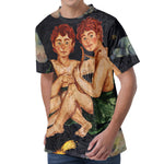 Watercolor Gemini Zodiac Sign Print Men's Velvet T-Shirt