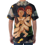 Watercolor Gemini Zodiac Sign Print Men's Velvet T-Shirt