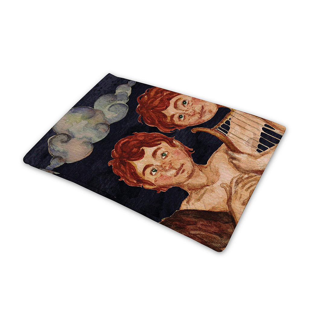 Watercolor Gemini Zodiac Sign Print Pet Cooling Mat Cover