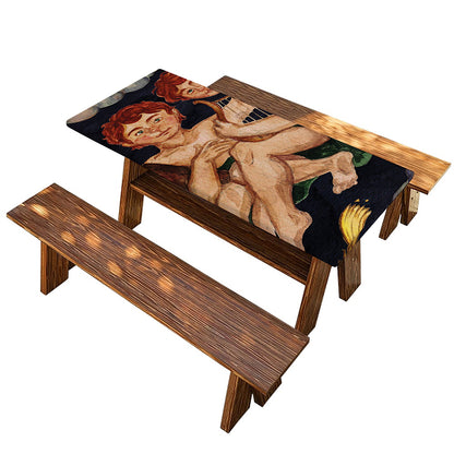 Watercolor Gemini Zodiac Sign Print Picnic Table Cover