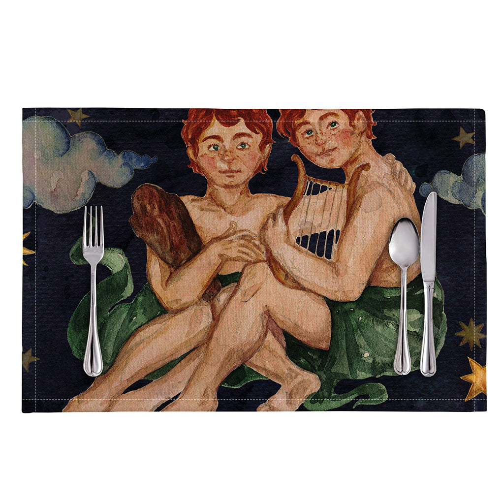 Watercolor Gemini Zodiac Sign Print Placemat