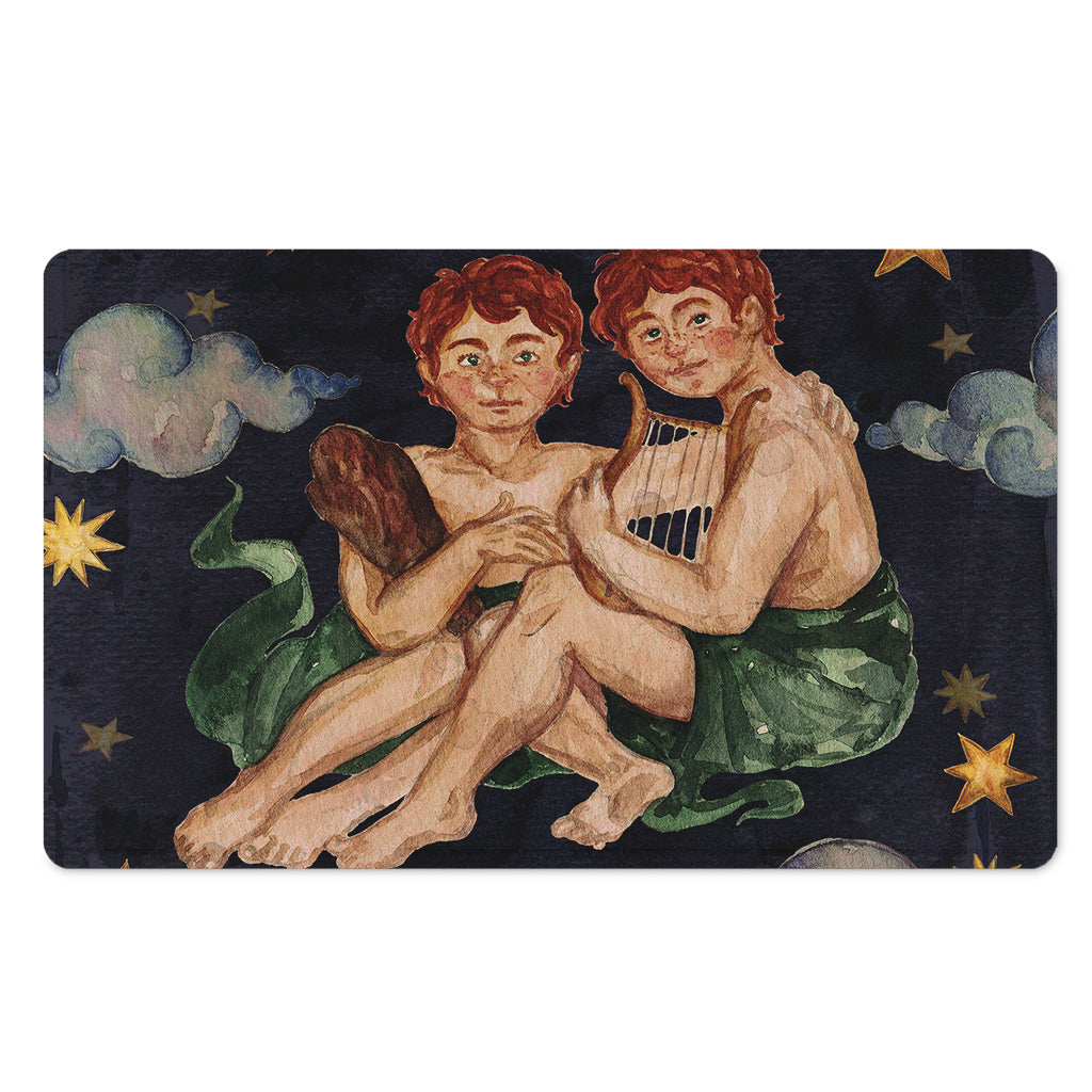 Watercolor Gemini Zodiac Sign Print Polyester Doormat