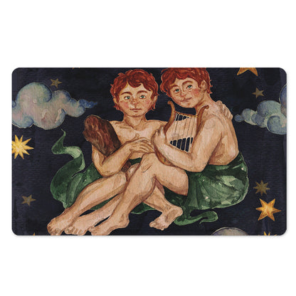 Watercolor Gemini Zodiac Sign Print Polyester Doormat