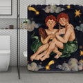 Watercolor Gemini Zodiac Sign Print Polyester Shower Curtain