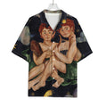Watercolor Gemini Zodiac Sign Print Rayon Hawaiian Shirt