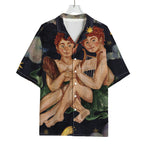 Watercolor Gemini Zodiac Sign Print Rayon Hawaiian Shirt