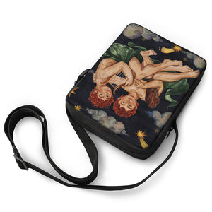 Watercolor Gemini Zodiac Sign Print Rectangular Crossbody Bag