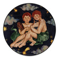 Watercolor Gemini Zodiac Sign Print Round Floor Mat