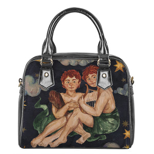 Watercolor Gemini Zodiac Sign Print Shoulder Handbag