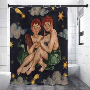 Watercolor Gemini Zodiac Sign Print Shower Curtain