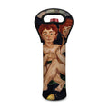 Watercolor Gemini Zodiac Sign Print Single Neoprene Wine Tote