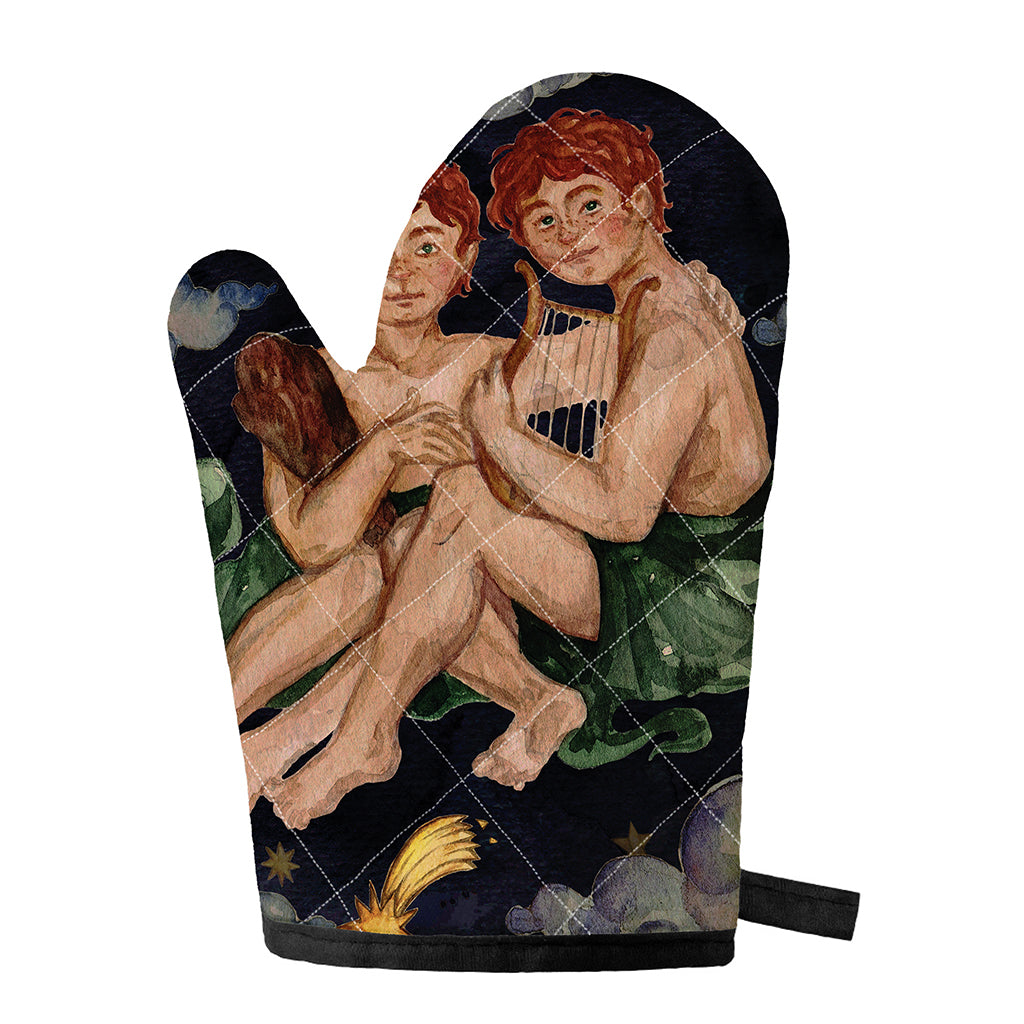 Watercolor Gemini Zodiac Sign Print Single Oven Mitt
