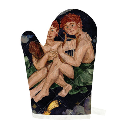 Watercolor Gemini Zodiac Sign Print Single Oven Mitt