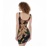 Watercolor Gemini Zodiac Sign Print Sleeveless Bodycon Dress