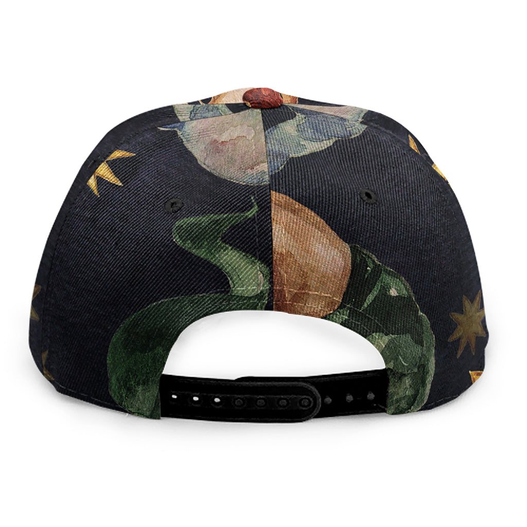 Watercolor Gemini Zodiac Sign Print Snapback Cap