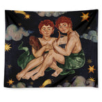 Watercolor Gemini Zodiac Sign Print Tapestry