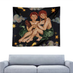 Watercolor Gemini Zodiac Sign Print Tapestry