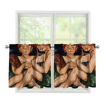 Watercolor Gemini Zodiac Sign Print Tier Curtains