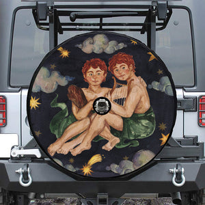 Watercolor Gemini Zodiac Sign Print Tire Cover With Camera Hole