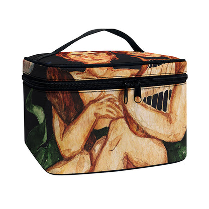 Watercolor Gemini Zodiac Sign Print Travel Makeup Bag