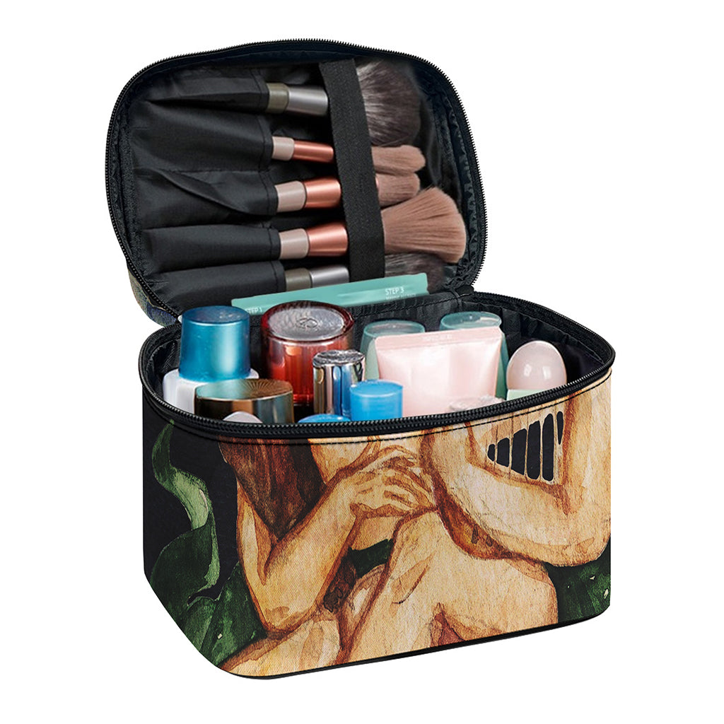 Watercolor Gemini Zodiac Sign Print Travel Makeup Bag